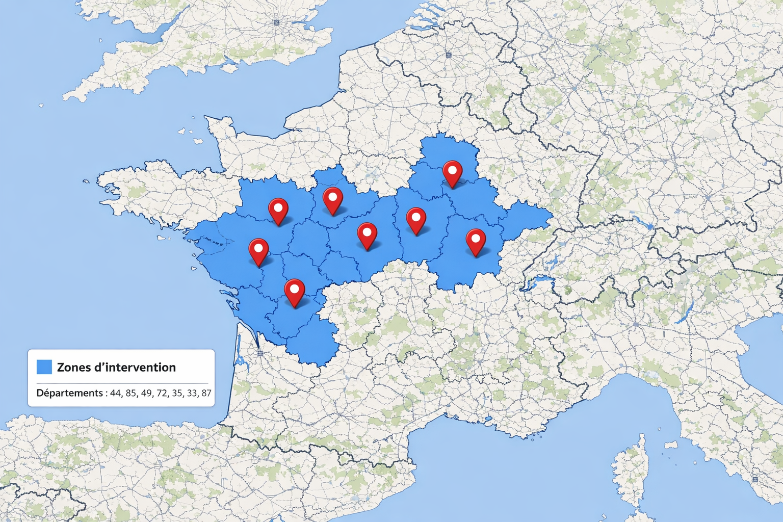 Zone d'intervention BDM Sécurité